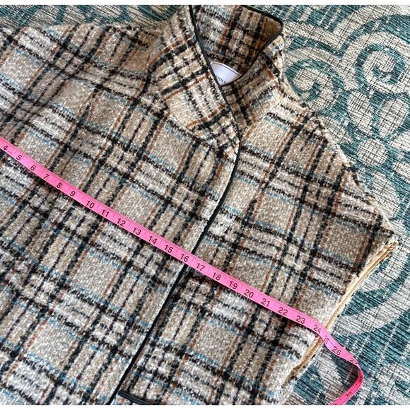 Anthropologie Anderson & Lauth Taupe Plaid Capelet OS - Picture 9 of 11